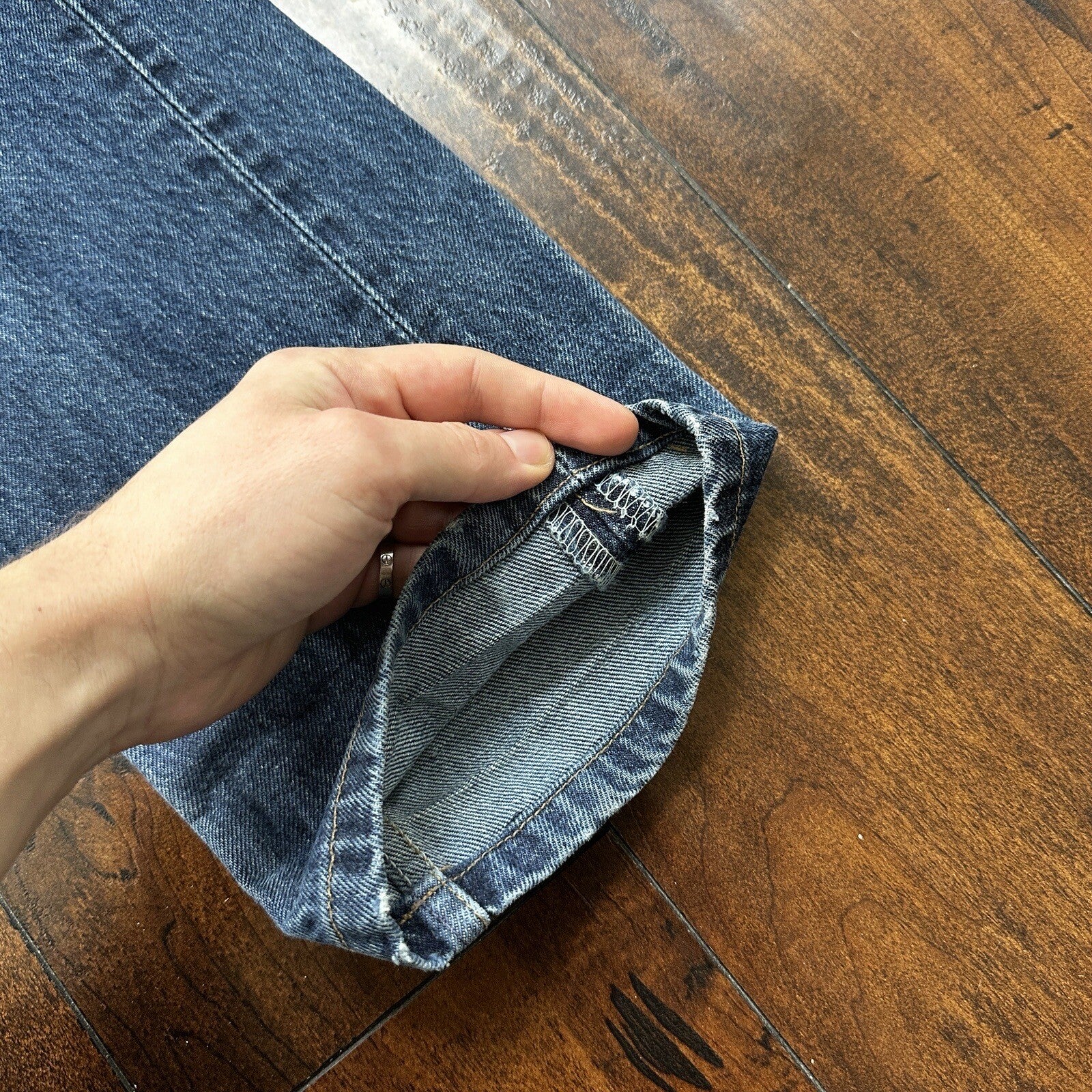 Vintage 90s Levis 501 29x34 USA Blue Denim Jeans Act 27x29 Med Wash Custom Bee