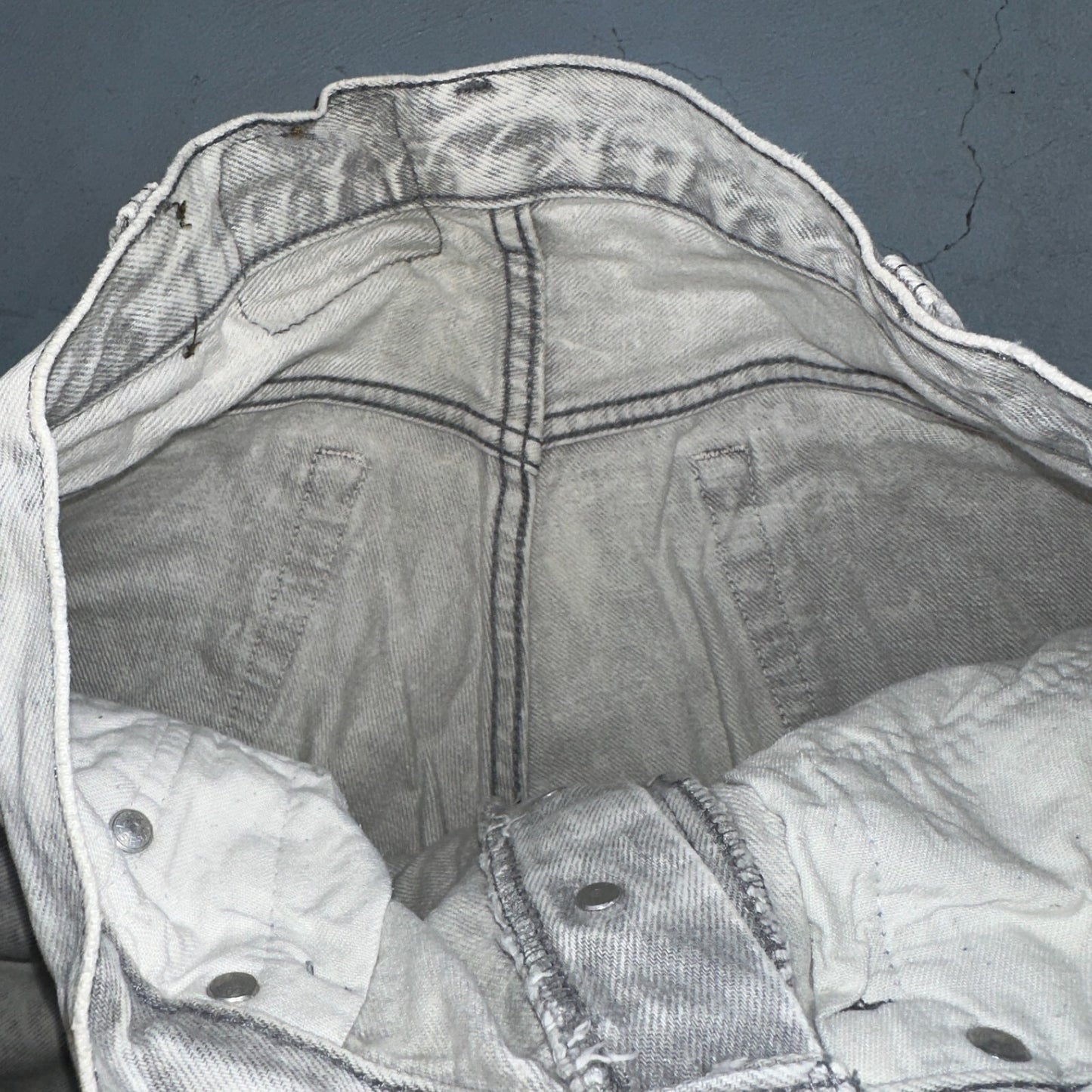 Levis 501 Vintage 80s USA XX Straight Leg Jeans Gray Acid Wash 29x36 Act 28x34