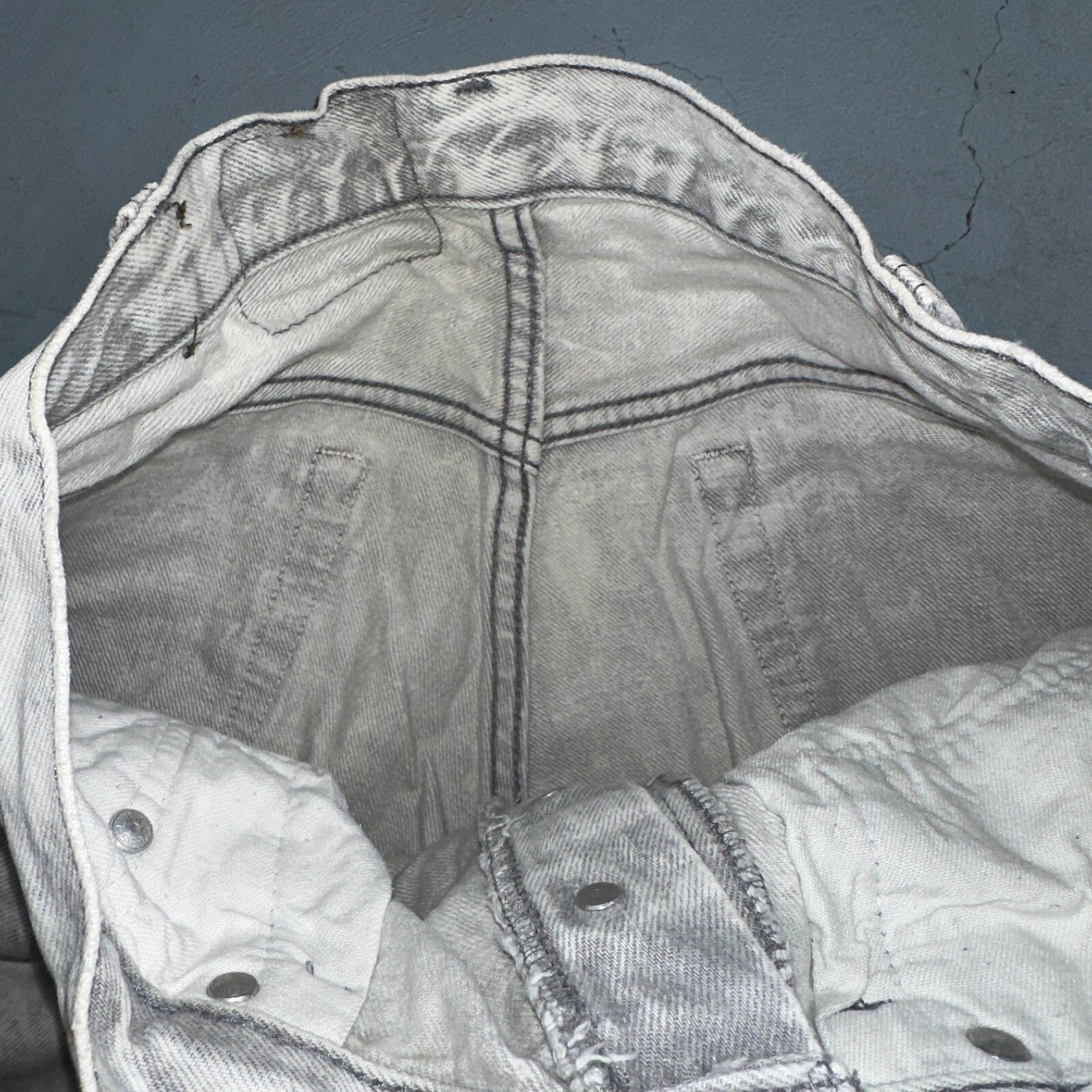 Levis 501 Vintage 80s USA XX Straight Leg Jeans Gray Acid Wash 29x36 Act 28x34