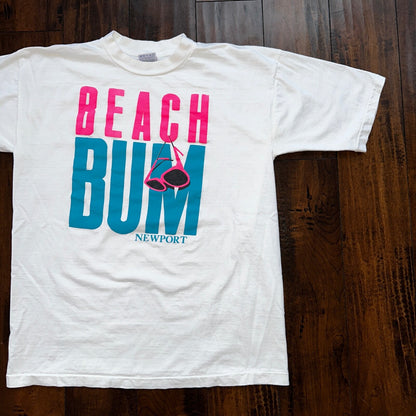 Beach Bum Newport Cigarettes Oregon Vintage T Shirt 90s Travel Cool PDX Punk