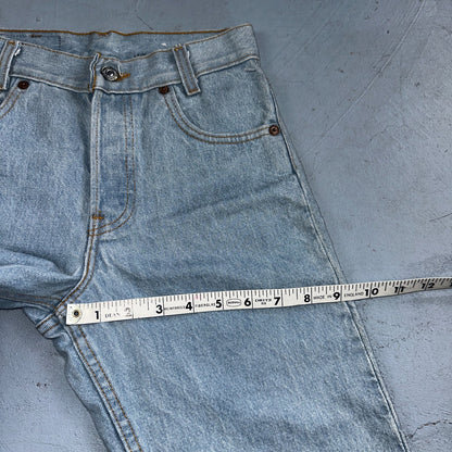 Levis 701 Vintage 90s USA XX Straight Leg Jeans Blue Light Wash 501 Rare 25x32