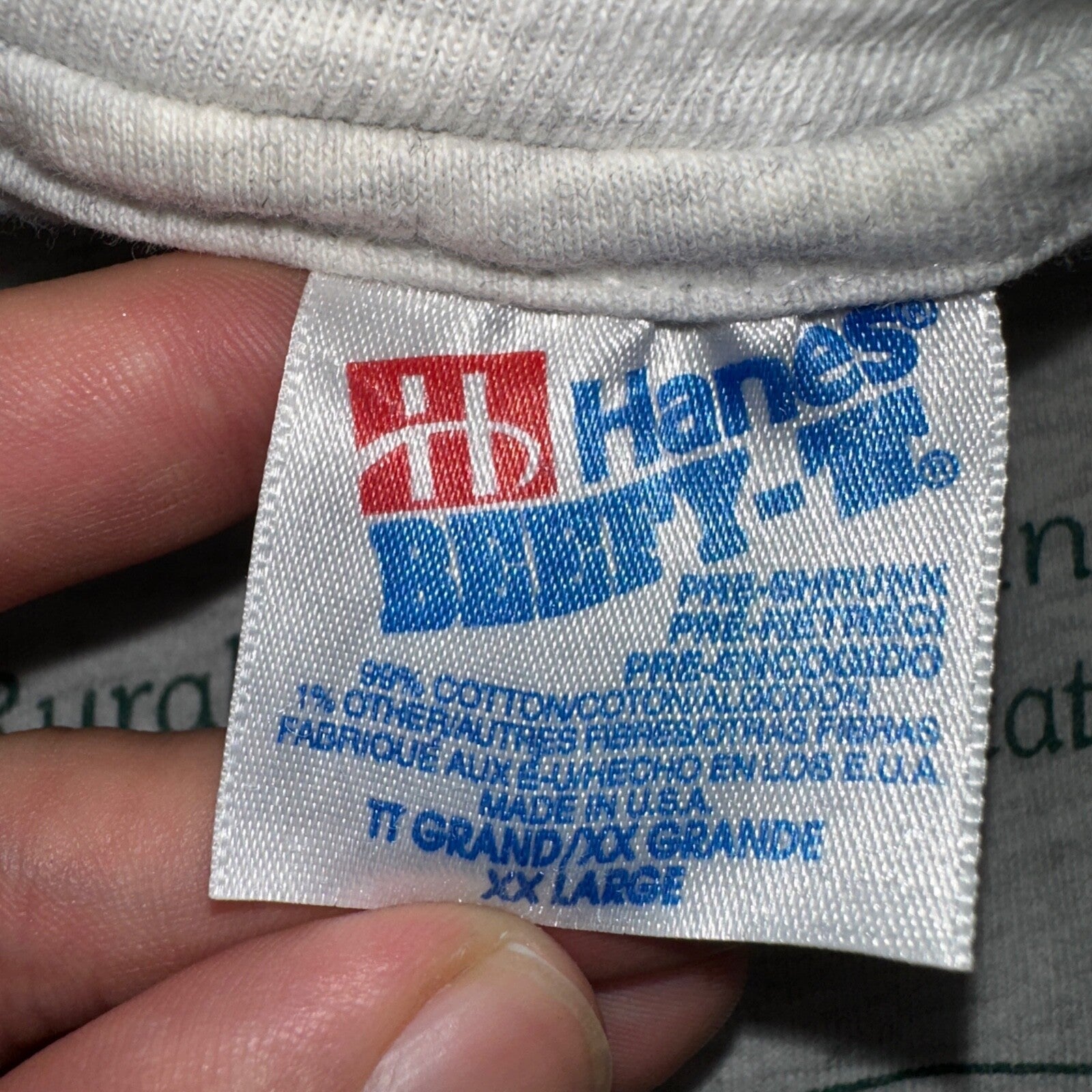 Hanes Beefy Gray Utah Park City VTG T Shirt 90s Bus Trees Forest Hiking Art