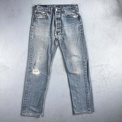Levis 501 Vintage 90s Mexico Straight Leg Jeans 34x36 Y2K Light Wash Act 31x31