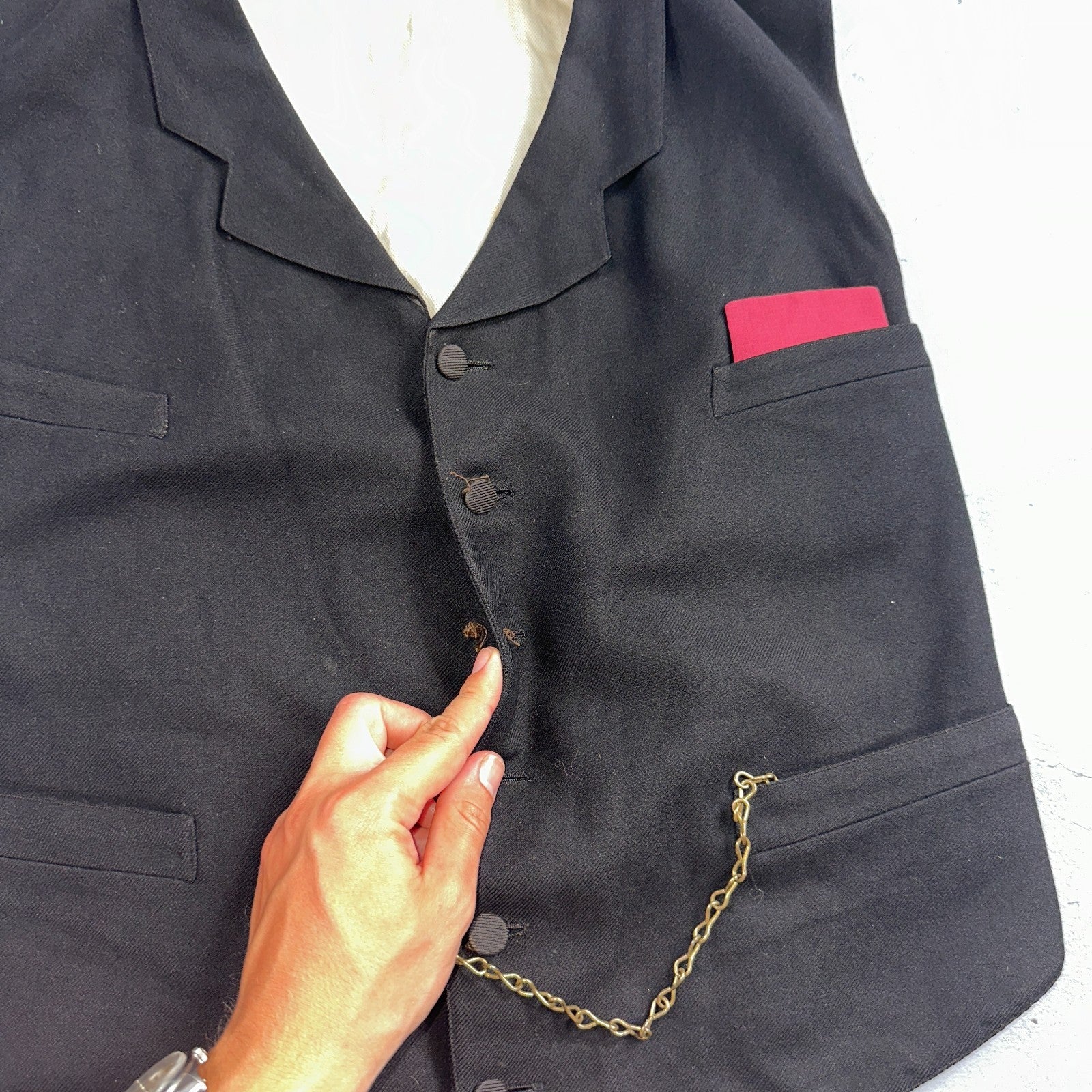 Antique 3 Pc Edwardian Morning Suit Black Wool Frock Coat Vest Pants 1890s 1900s