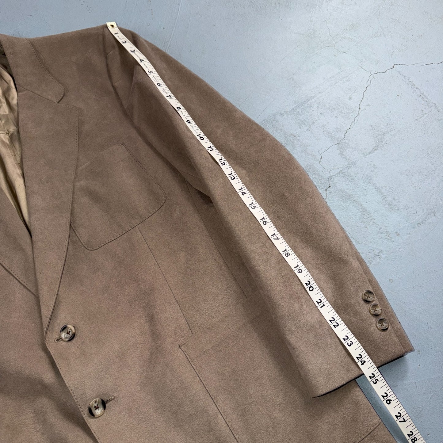 VTG Ultra Suede Blazer Men 42 Sports Coat 2 Button Western Beige Brown