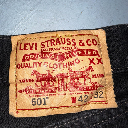 Levis 501 Vintage Y2K 90s XX Straight Leg Jeans Black Dark Wash 42x32 Act 41x31