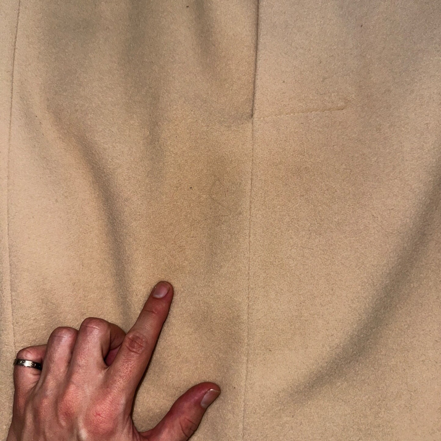 Vintage Calvin Klein Tan Wool Blend Button 2 Pocket Jacket Pea Coat Size 12