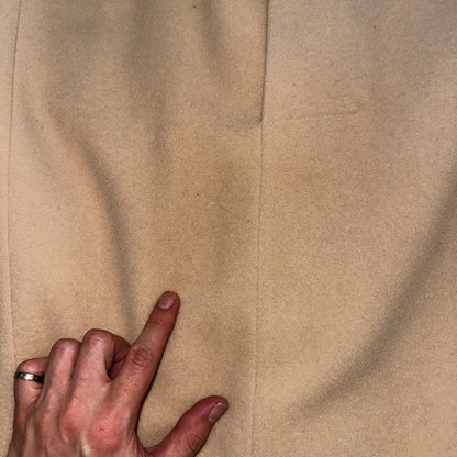 Vintage Calvin Klein Tan Wool Blend Button 2 Pocket Jacket Pea Coat Size 12