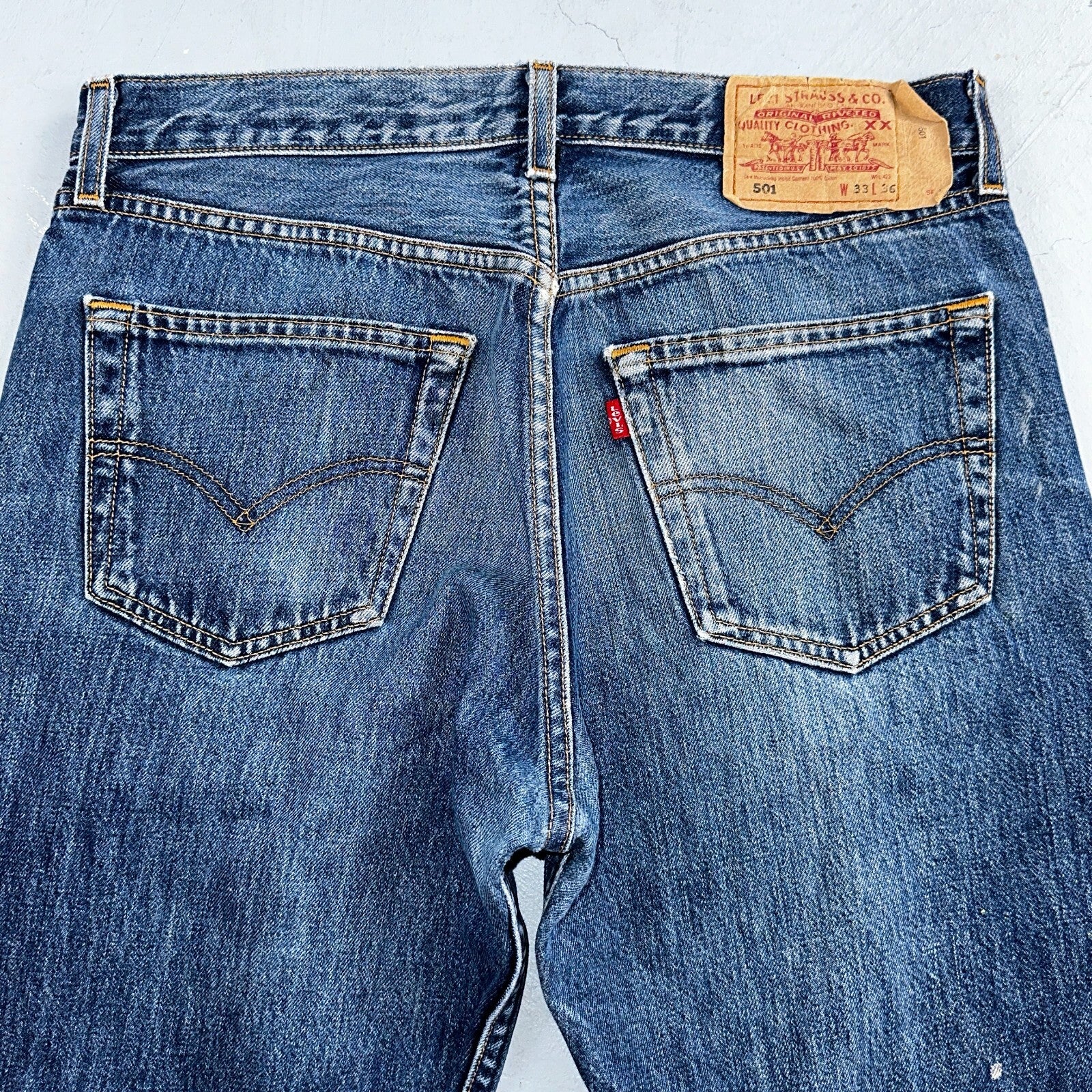 Levis 501 Vintage 90s XX Straight Leg Jeans Y2K Med Wash 33x36 Act 32x34