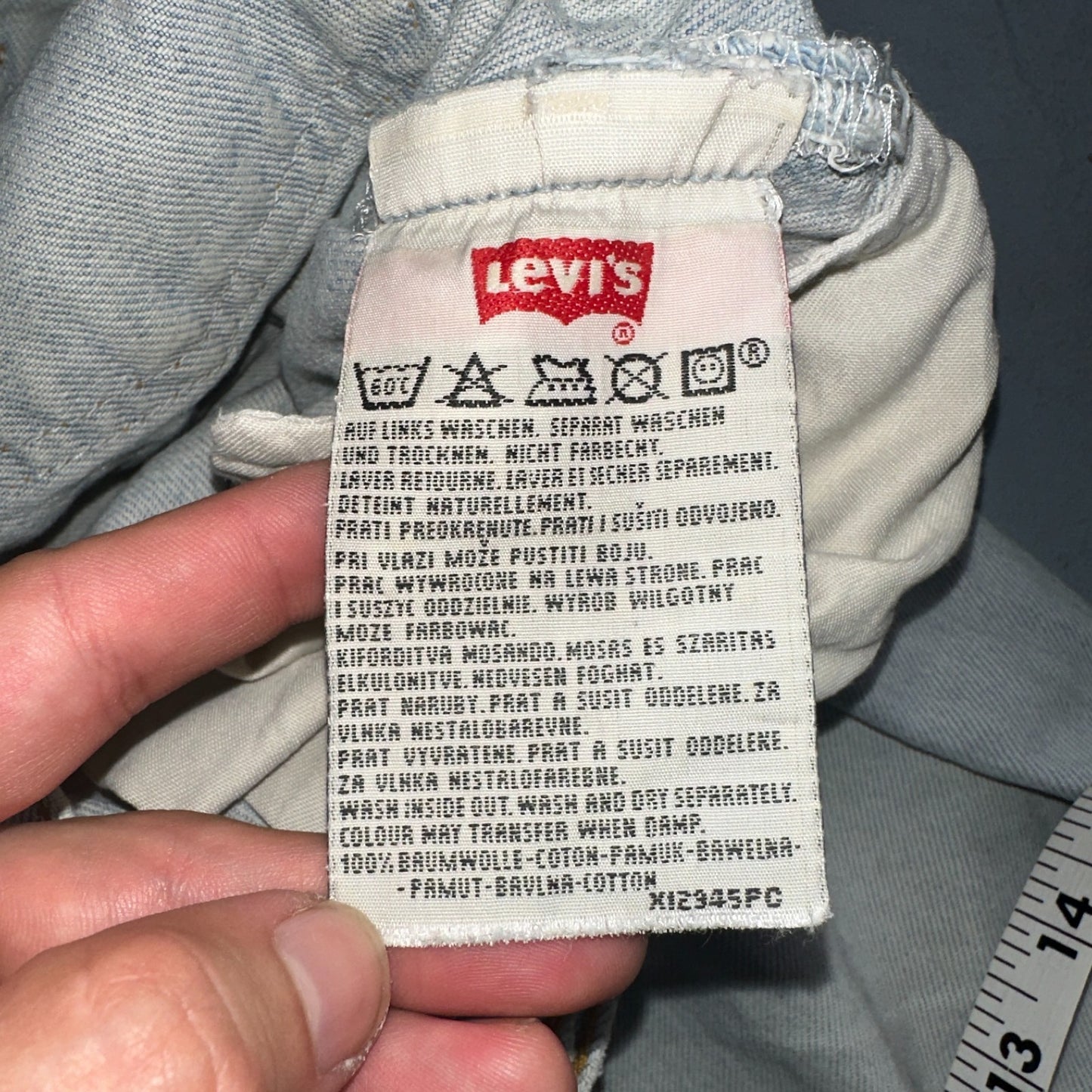 Levis 501 Vintage 90s Mexico Straight Leg Jeans Blue Light Wash 34x30 Act 31x29