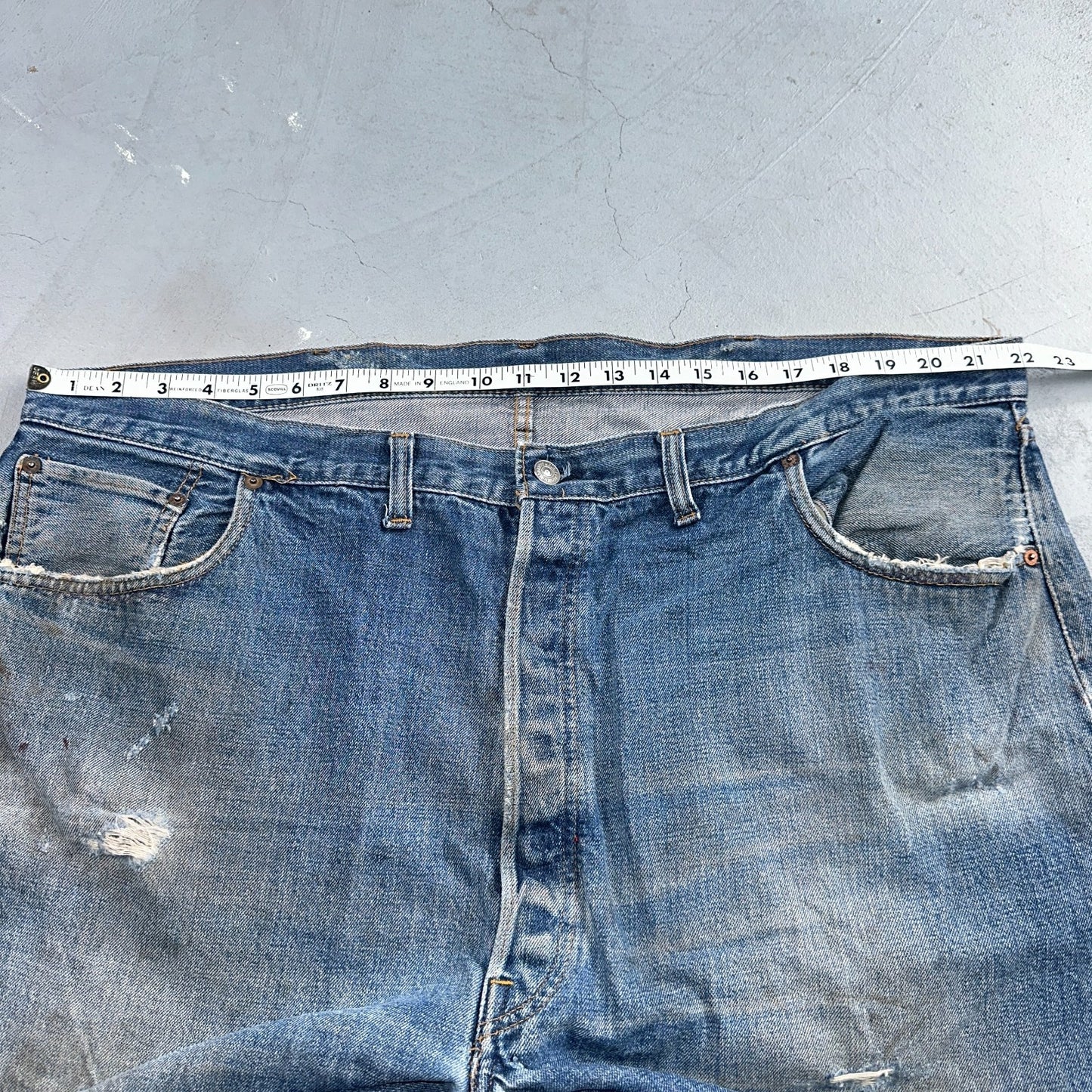 Levis 501 Vintage 70s SS Redline Selvedge USA XX Jeans Med Wash 48x30 Act 44x27