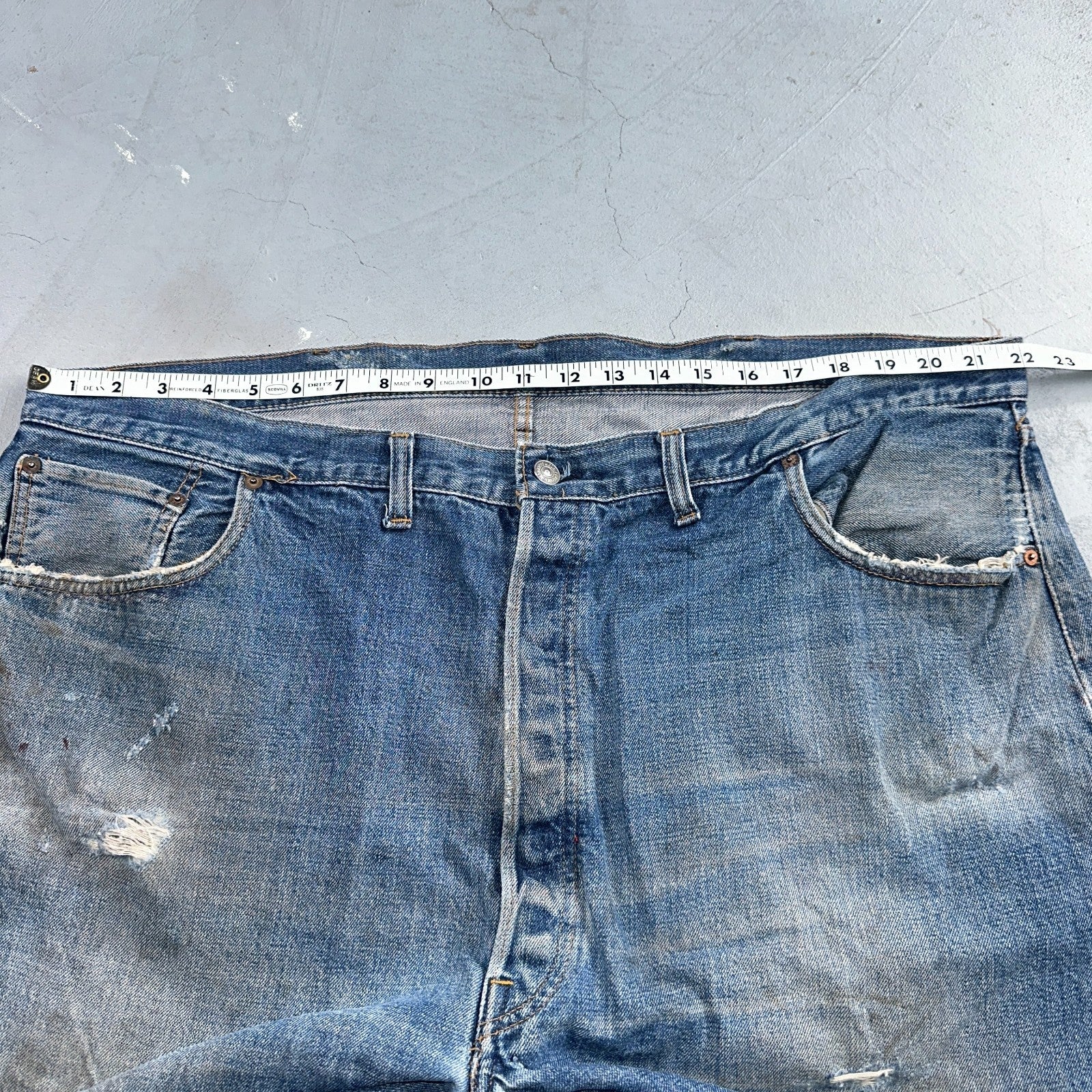 Levis 501 Vintage 70s SS Redline Selvedge USA XX Jeans Med Wash 48x30 Act 44x27