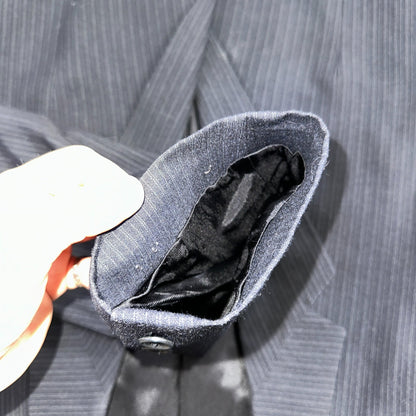 VTG Mens 3 PC Suit 42 Jacket Coat Pants Black Vest Rockabilly 70s American Trend