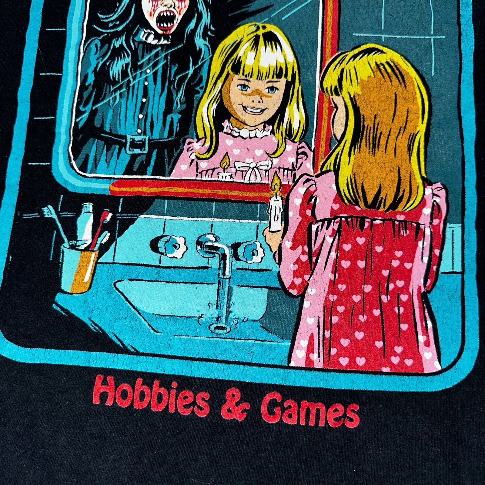 Conjure Bloody Mary Creepy Co VTG Style T Shirt Cartoon Halloween Funny Humor