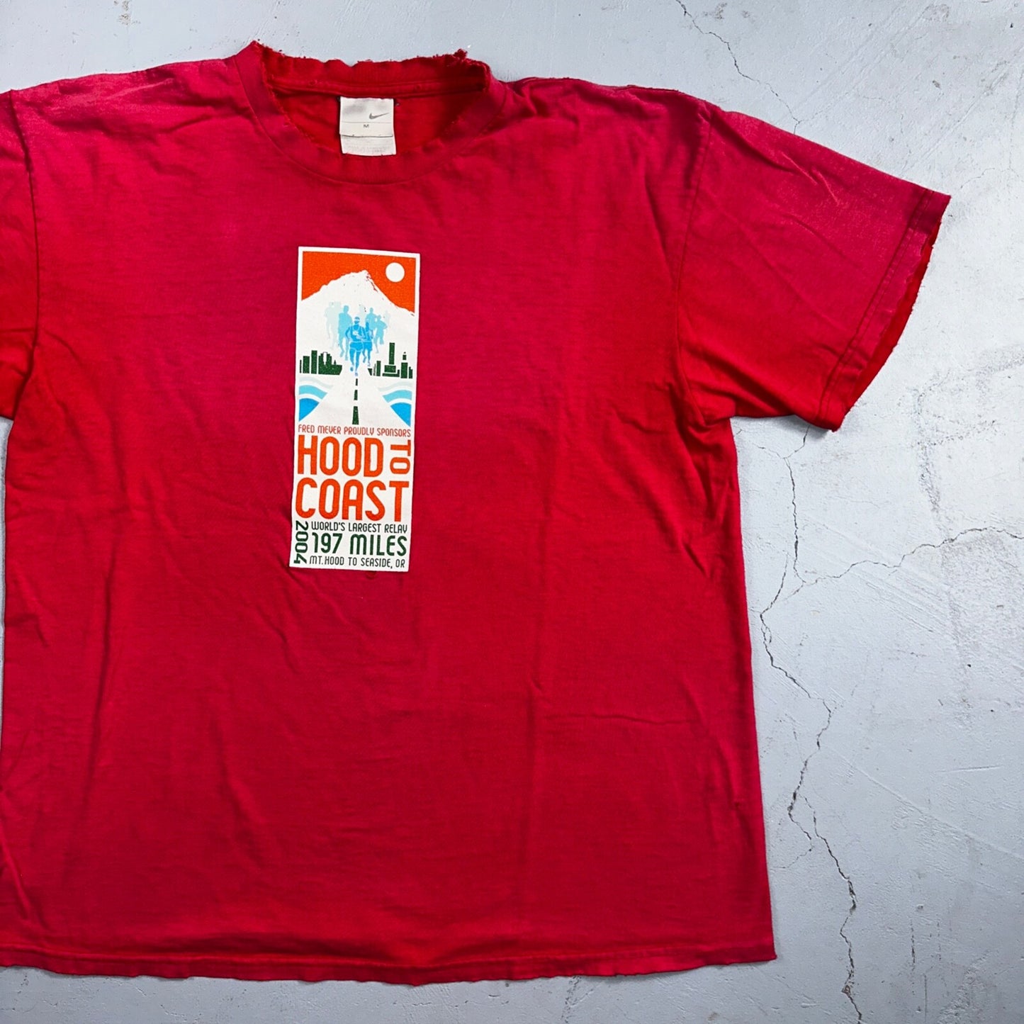 Nike Hood To Coast 2004 Y2K VTG T Shirt Promo Running Race Official Oregon PDX