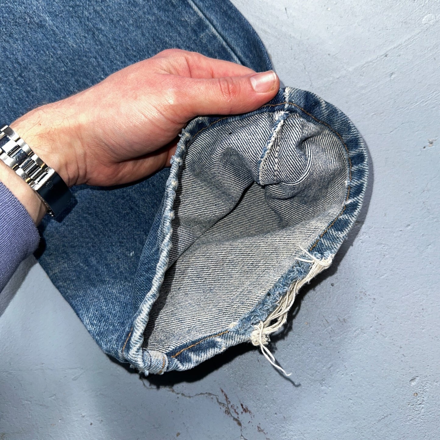 Levis 517 Vintage 90s Canada Orange Tab Bootcut Flare Blue Worn Jeans Act 33x30