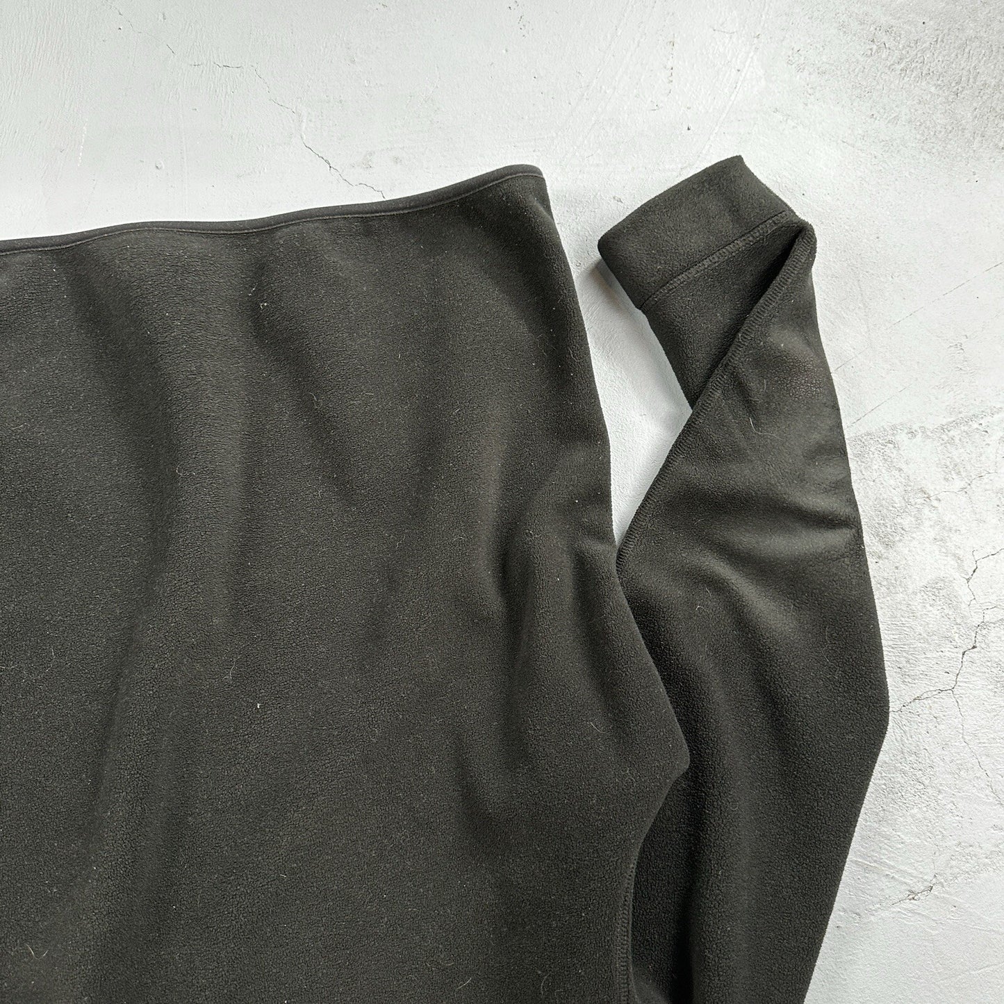 Polo Ralph Lauren Vintage 90s M Black 1/4 Zip Large Fleece Pullover Made in USA