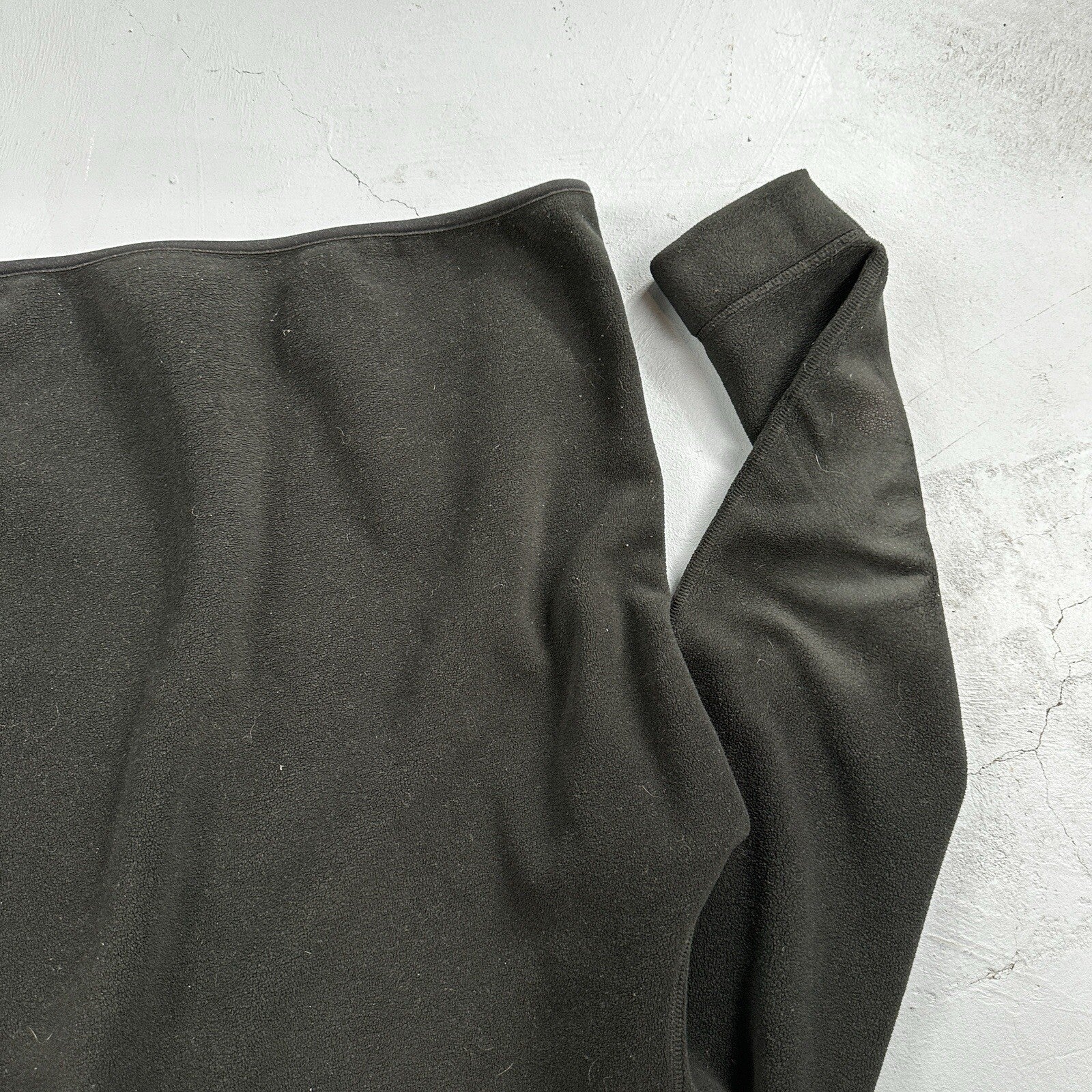 Polo Ralph Lauren Vintage 90s M Black 1/4 Zip Large Fleece Pullover Made in USA