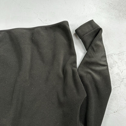 Polo Ralph Lauren Vintage 90s M Black 1/4 Zip Large Fleece Pullover Made in USA