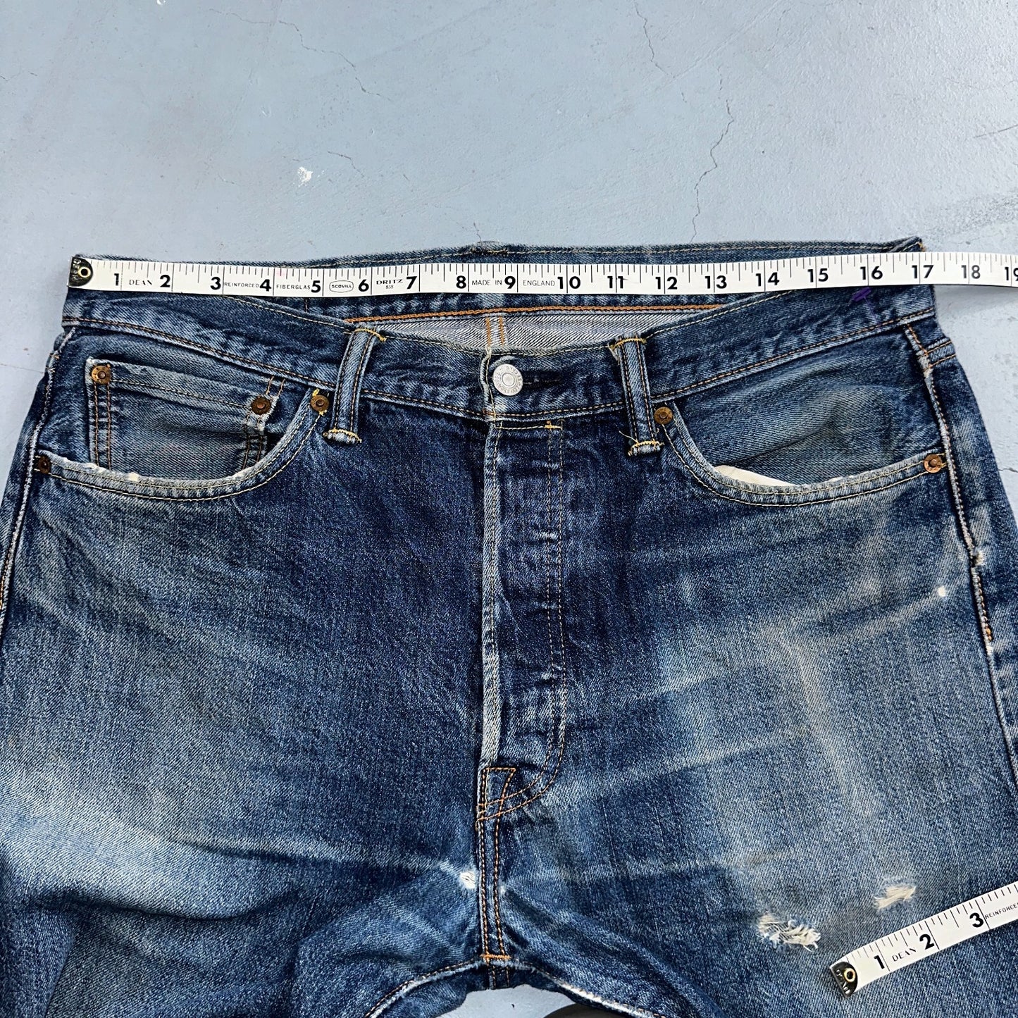 Levis 501 Y2K XX Straight Leg Jeans Blue VTG Med Wash 34x36 Act 34x34