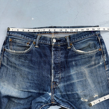 Levis 501 Y2K XX Straight Leg Jeans Blue VTG Med Wash 34x36 Act 34x34
