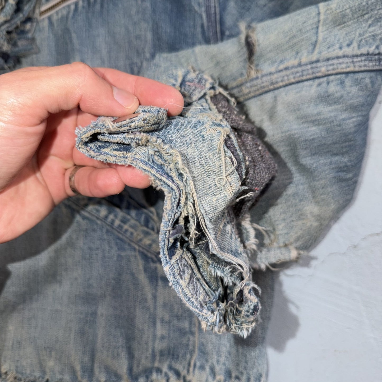 Vintage 50s 60s Hercules Blanket Lined Denim Bomber Jacket USA Coat Thrashed