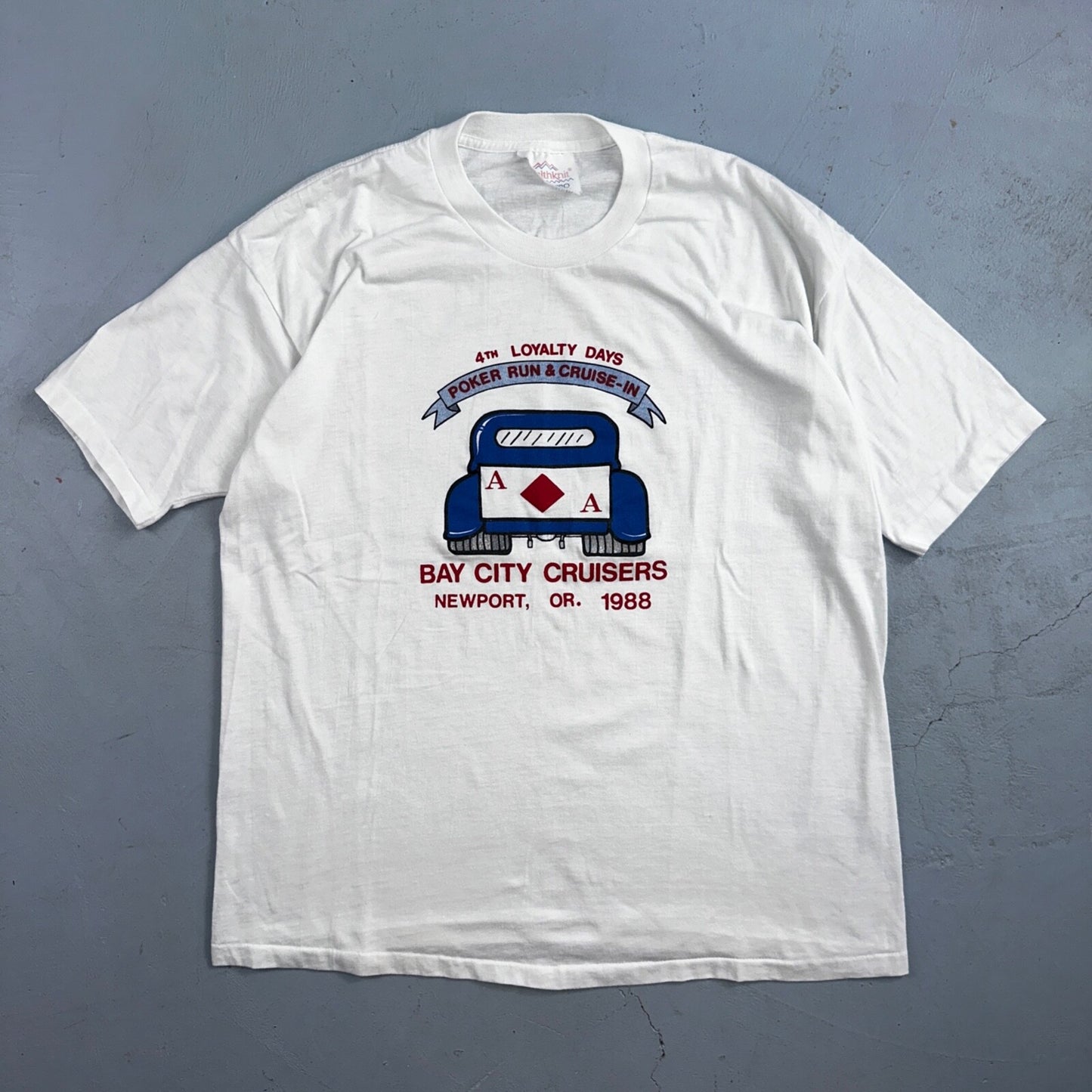 Poker Run Newport Oregon VTG T Shirt 1988 80s Cars Ace Diamond Gamble Cars Cool