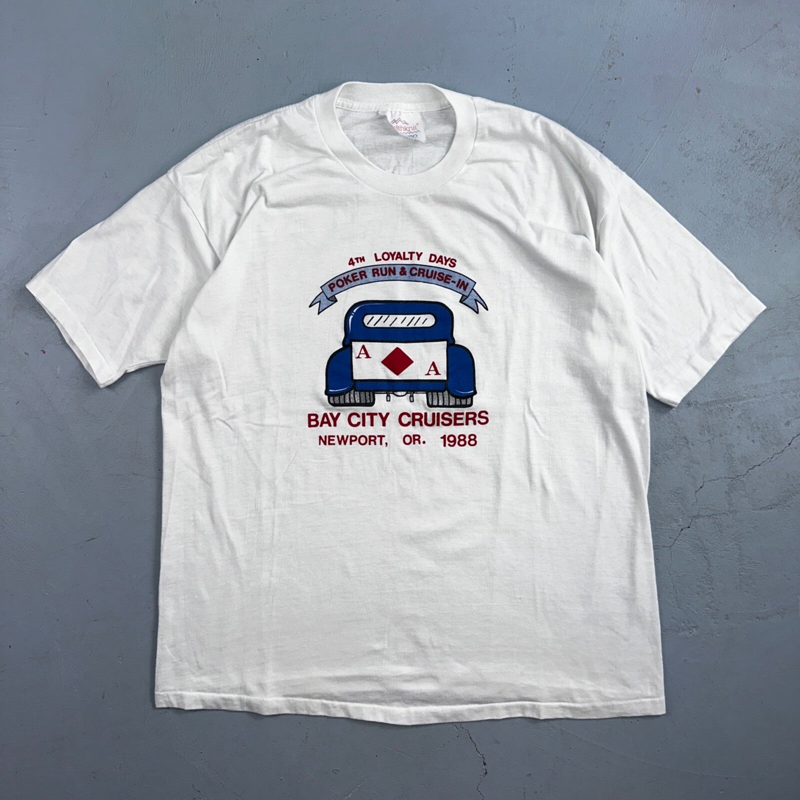 Poker Run Newport Oregon VTG T Shirt 1988 80s Cars Ace Diamond Gamble Cars Cool