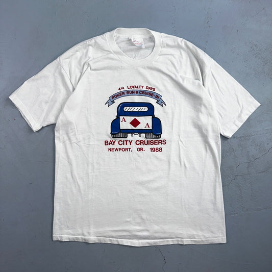 Poker Run Newport Oregon VTG T Shirt 1988 80s Cars Ace Diamond Gamble Cars Cool