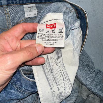 Levis 501 Vintage Y2K 90s XX Straight Leg Jeans Blue Light Wash 36x34 Act 33x30