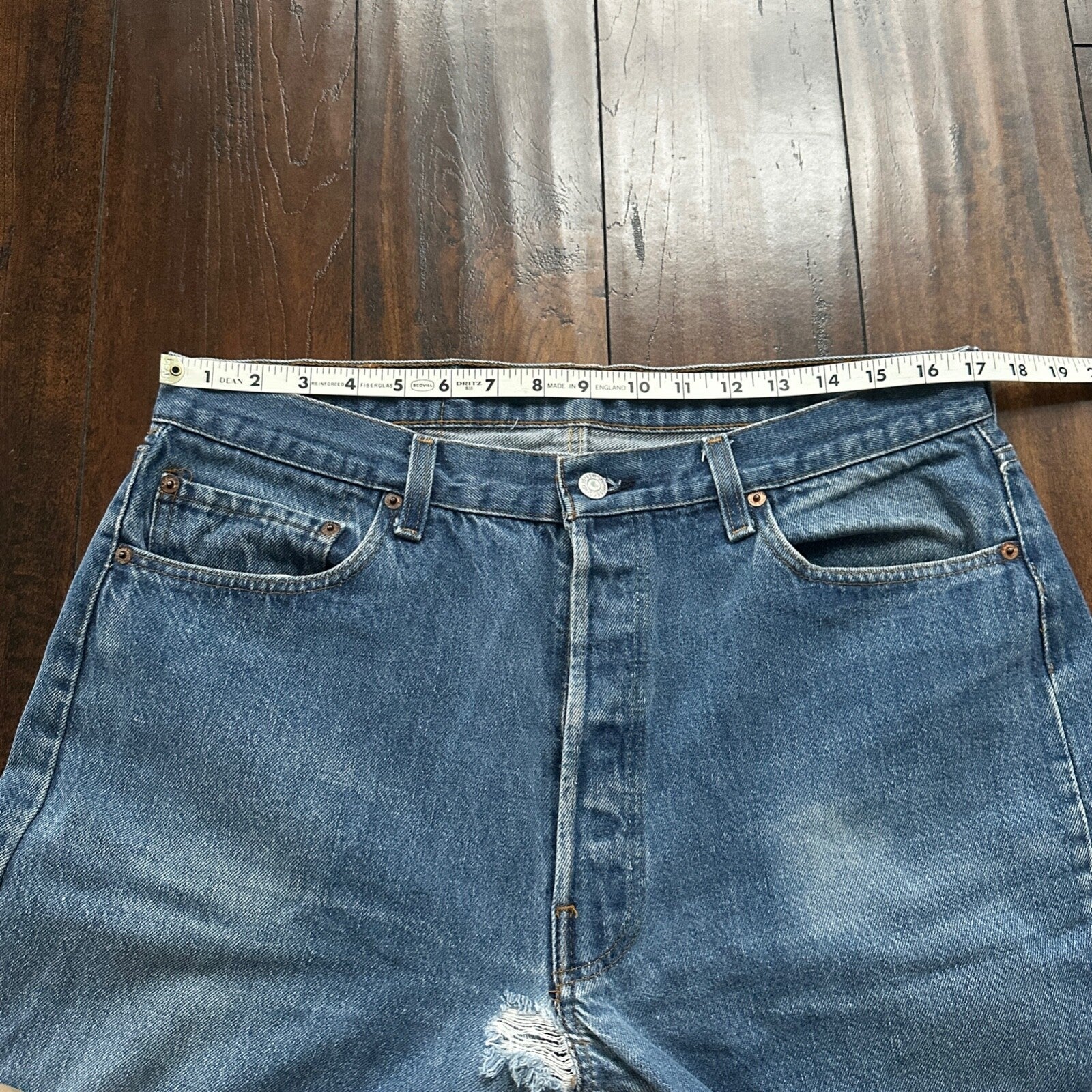 Vintage 80s Levis 501 36x34 USA Blue Jeans 90s Act 34x32 Med Wash