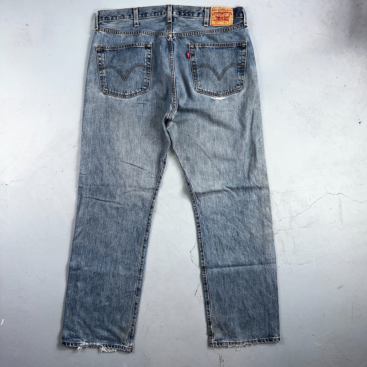 Levis 501 Vintage 90s XX Straight Leg Jeans Y2K Light Wash 38x32 Act 38x32