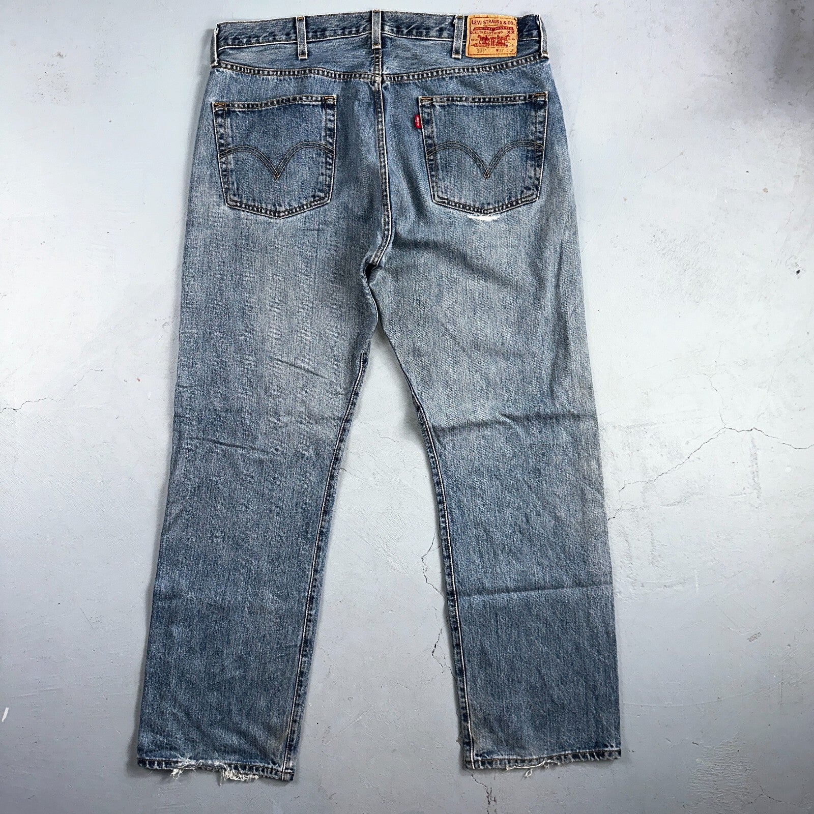 Levis 501 Vintage 90s XX Straight Leg Jeans Y2K Light Wash 38x32 Act 38x32