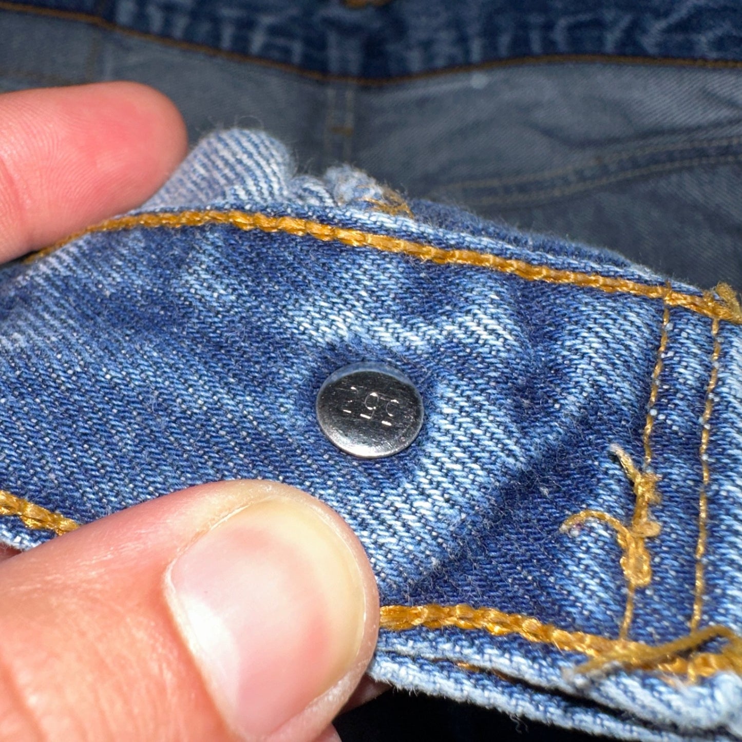 Levis 501 Vintage 90s USA XX Straight Leg Jeans Blue Light Wash 35x34 Act 32x30