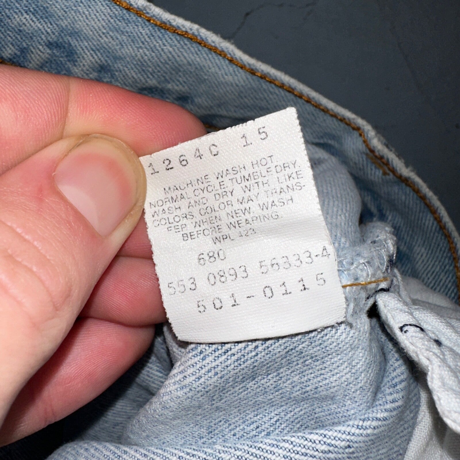 Levis 501 Vintage 90s USA XX Straight Leg Jeans Blue Light Wash 30x34 Act 28x29