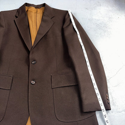 VTG Mens 2 PC Suit 40 Jacket Coat Pants Brown Levis Panatela Polyester 80s