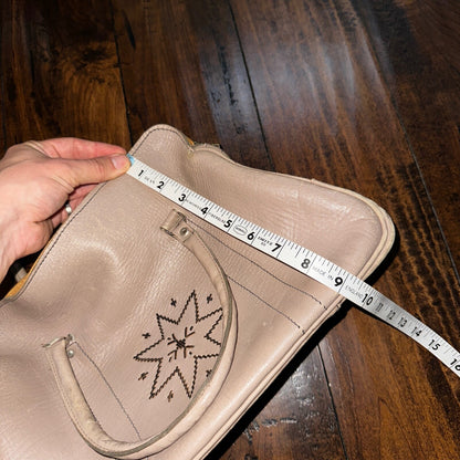 VTG 1950s Basic Hand Bag Purse Leather USA Talon Zip 50s 40s Rockabilly Cowboy