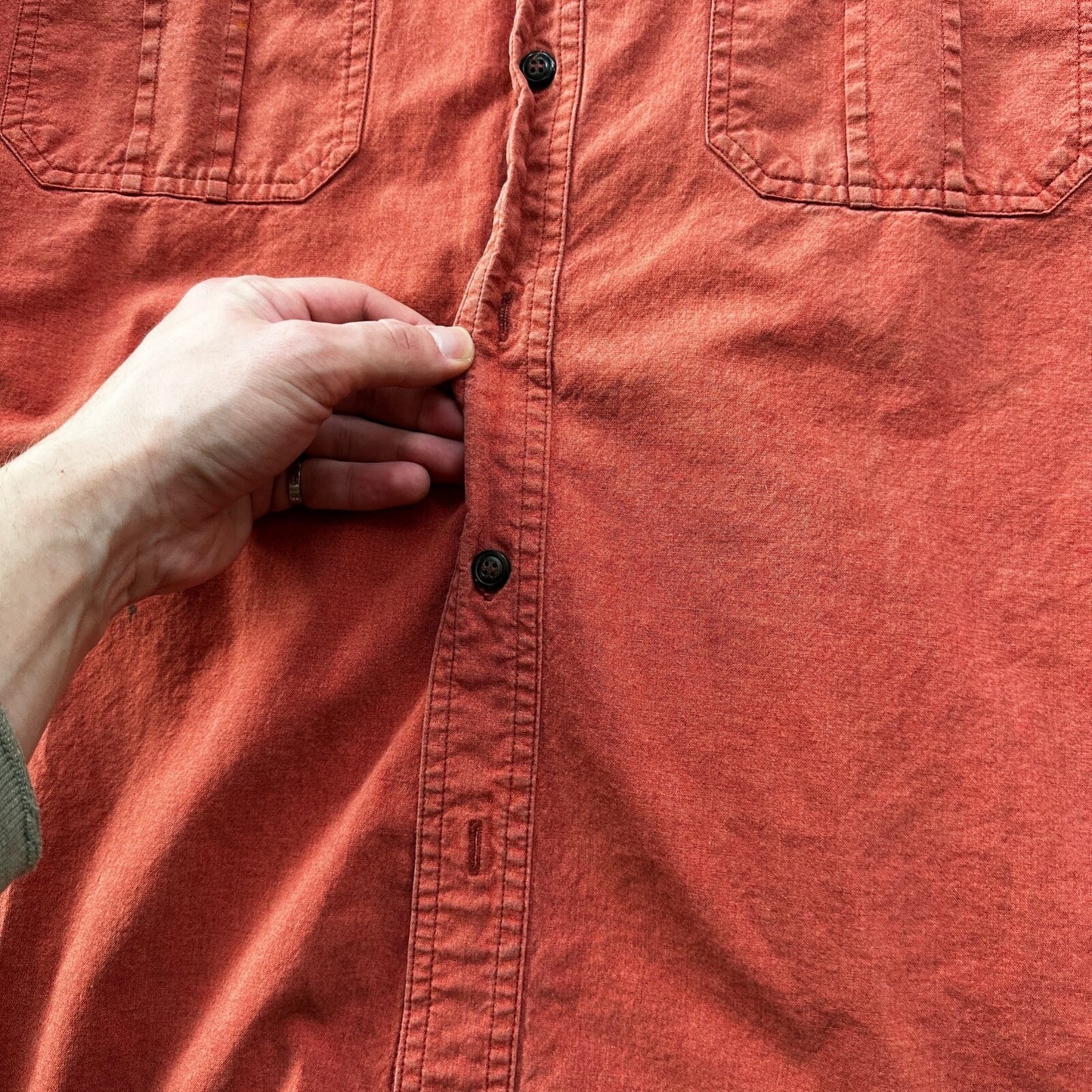 Northwest Winter Weight Size 2XL L/S Orange/Red Chamois Shirt Hiking VTG 90s