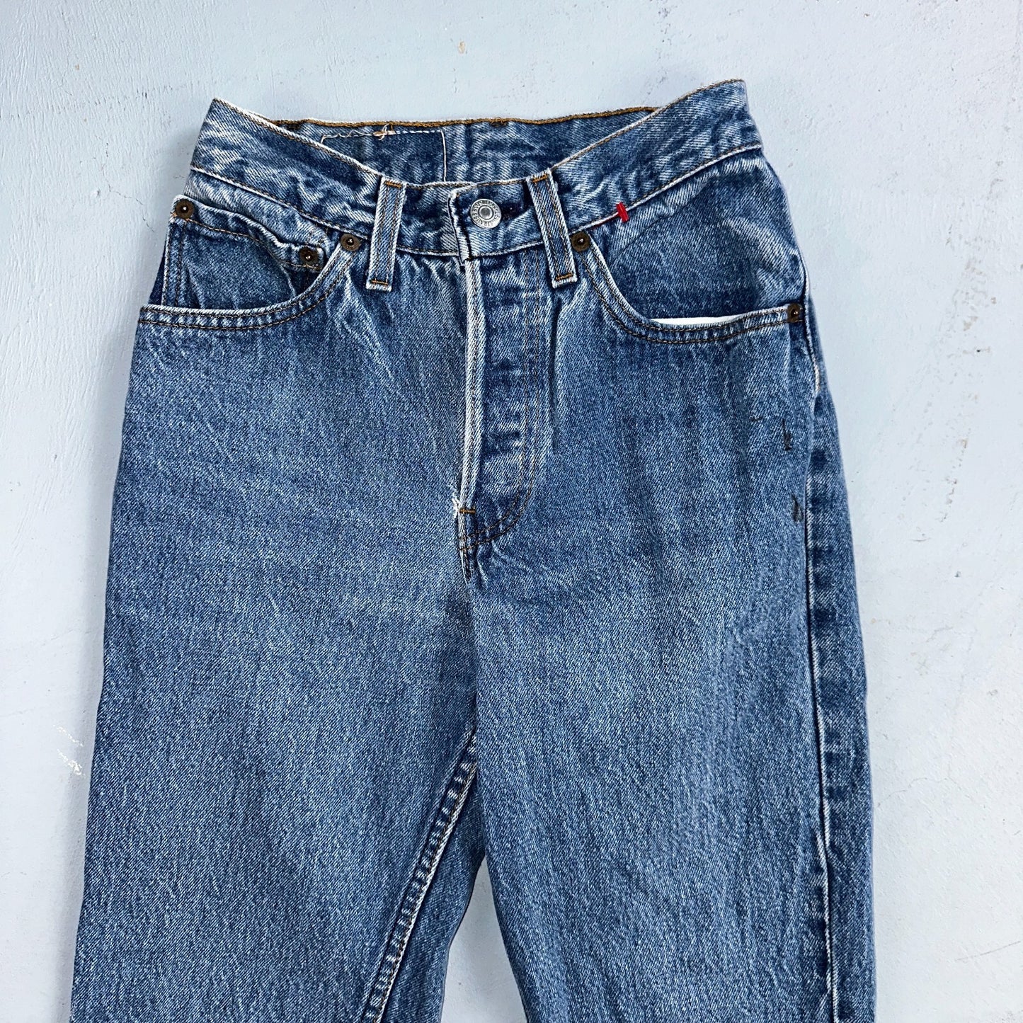 Levis 501 Vintage 80s USA XX Straight Leg Jeans Womens Blue Med Wash Act 22x33