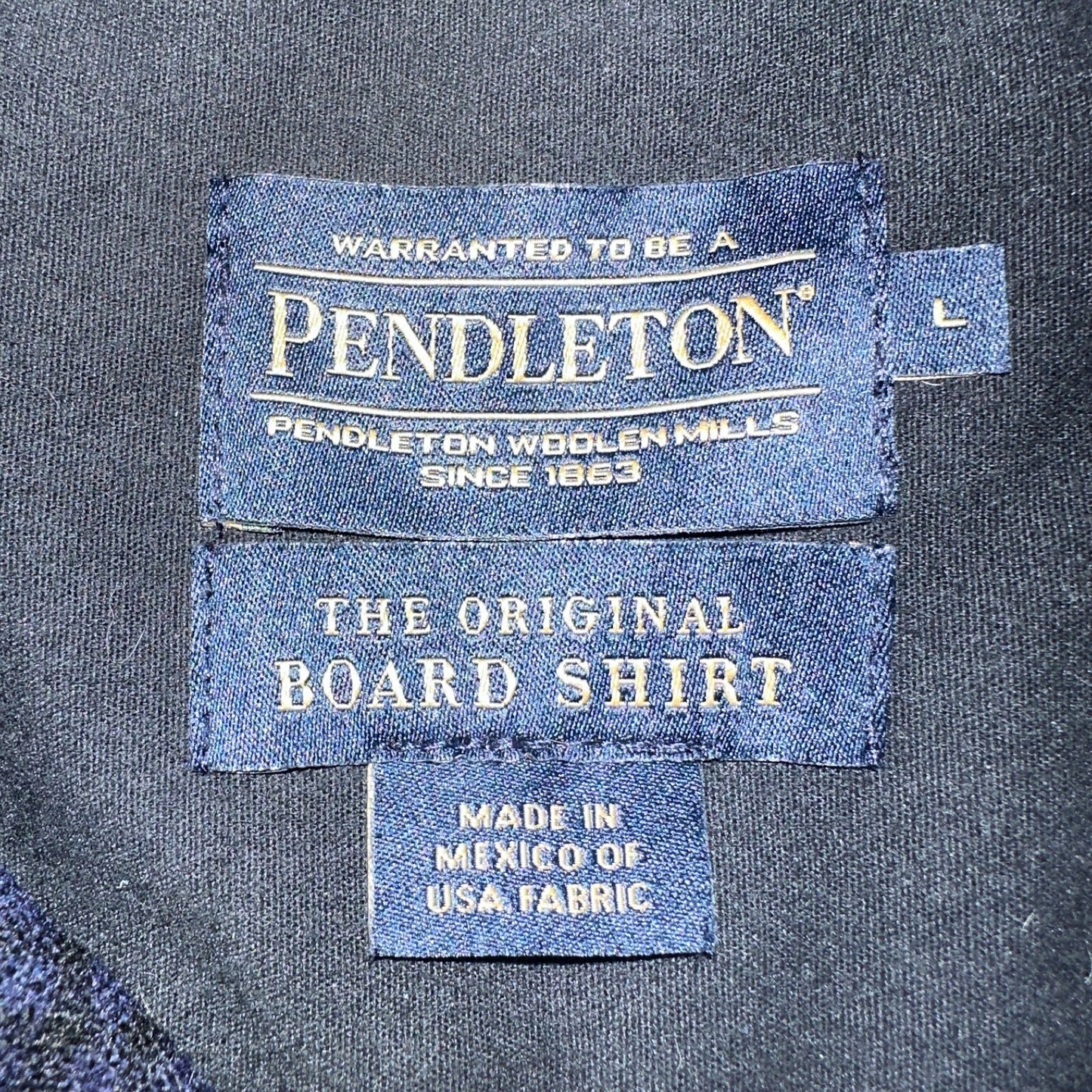 Pendleton Original Board Shirt Mens L Plaid Loop Collar 100% Wool Long Sleeve