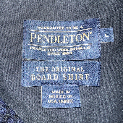 Pendleton Original Board Shirt Mens L Plaid Loop Collar 100% Wool Long Sleeve