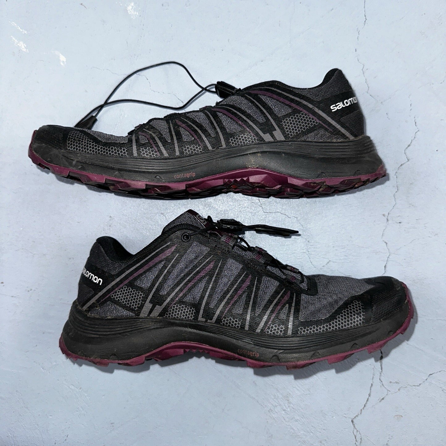 Salomon Ortholite Women's Cross Training Running Shoes - Size 7 Charcoal/Plum