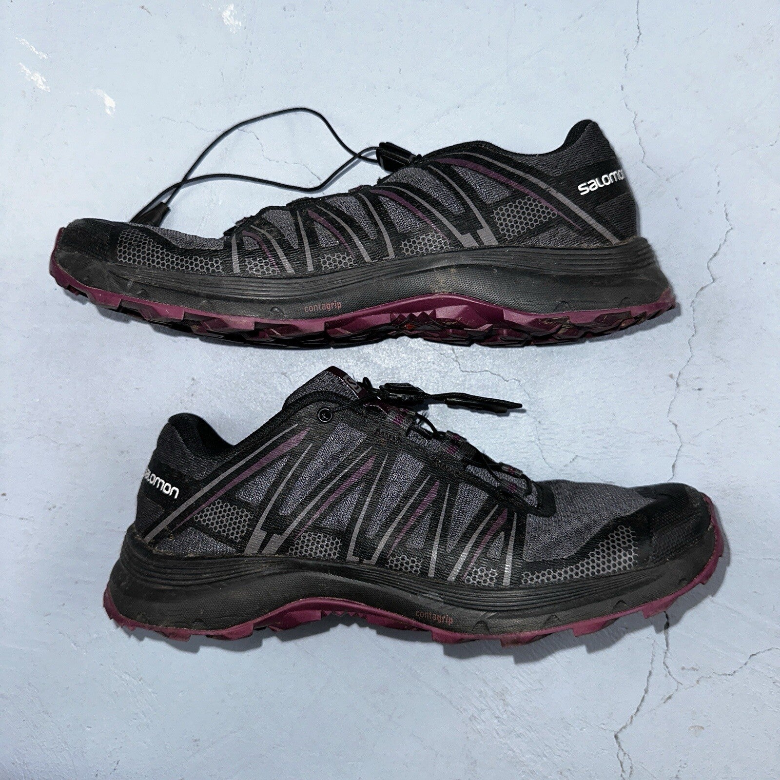 Salomon Ortholite Women's Cross Training Running Shoes - Size 7 Charcoal/Plum