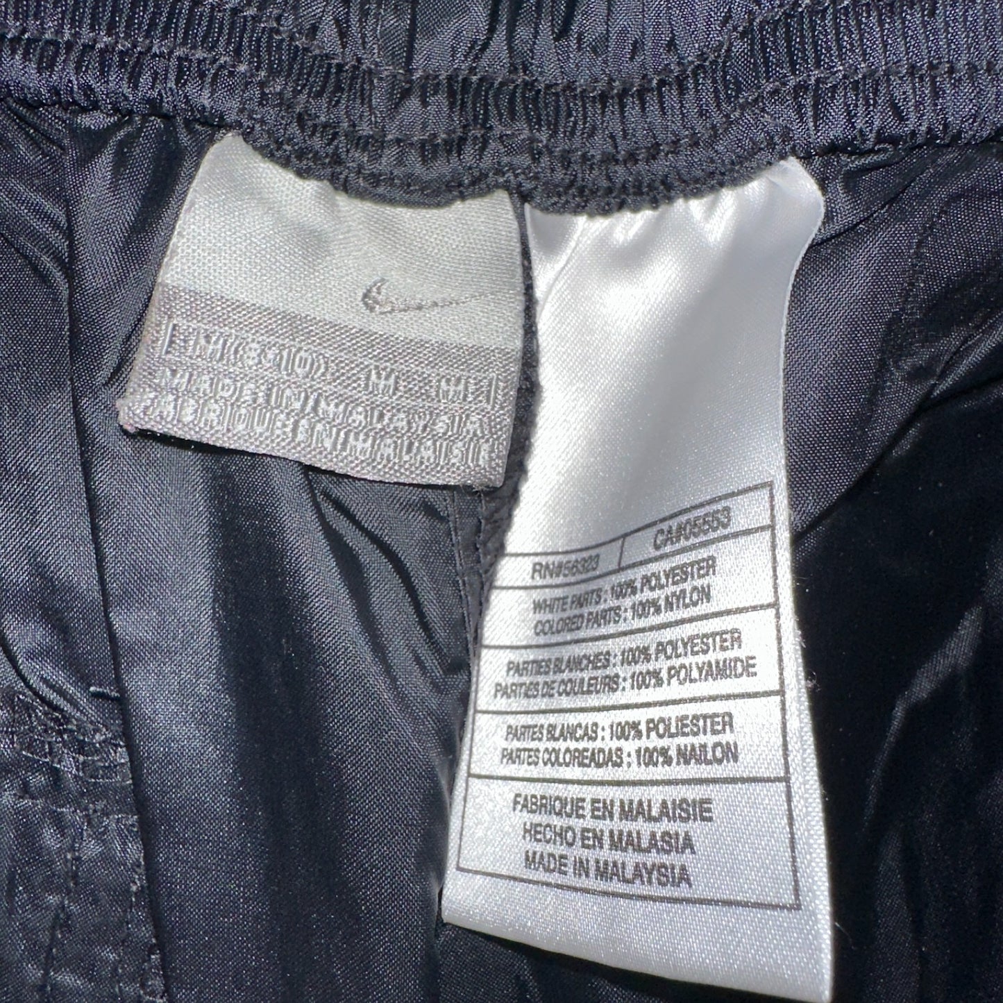 Nike VTG Y2K Windbreaker Track Pants Ankle Zip Unlined Black 1990s Essential