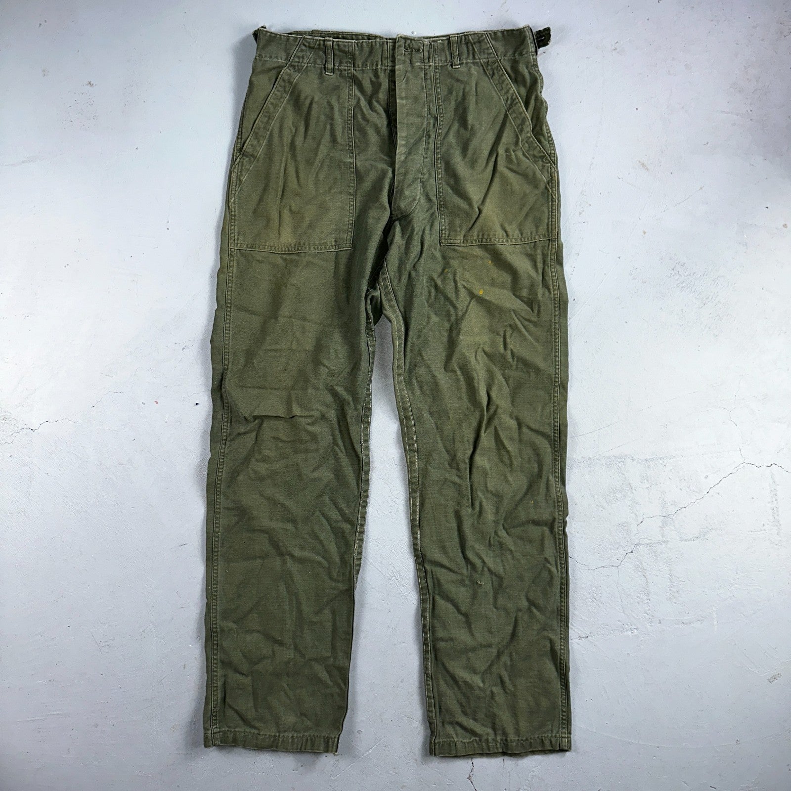 Vintage 1960s 70s Vietnam OG 107 Fatigue Pants 60s Missing Button Fly Act 32x31