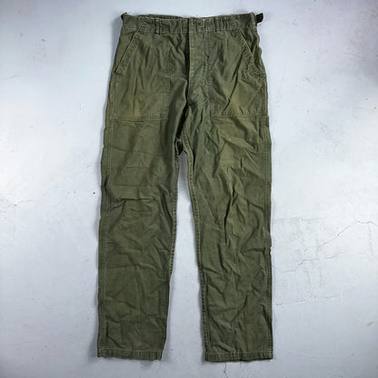 Vintage 1960s 70s Vietnam OG 107 Fatigue Pants 60s Missing Button Fly Act 32x31