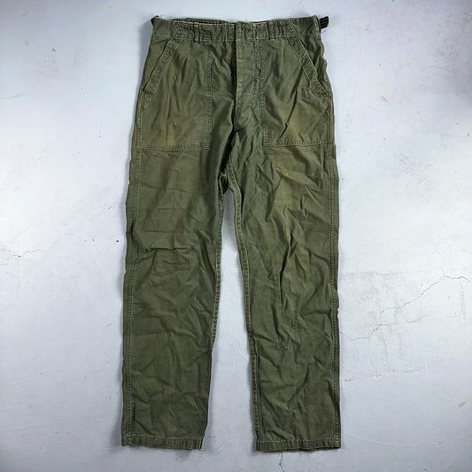 Vintage 1960s 70s Vietnam OG 107 Fatigue Pants 60s Missing Button Fly Act 32x31