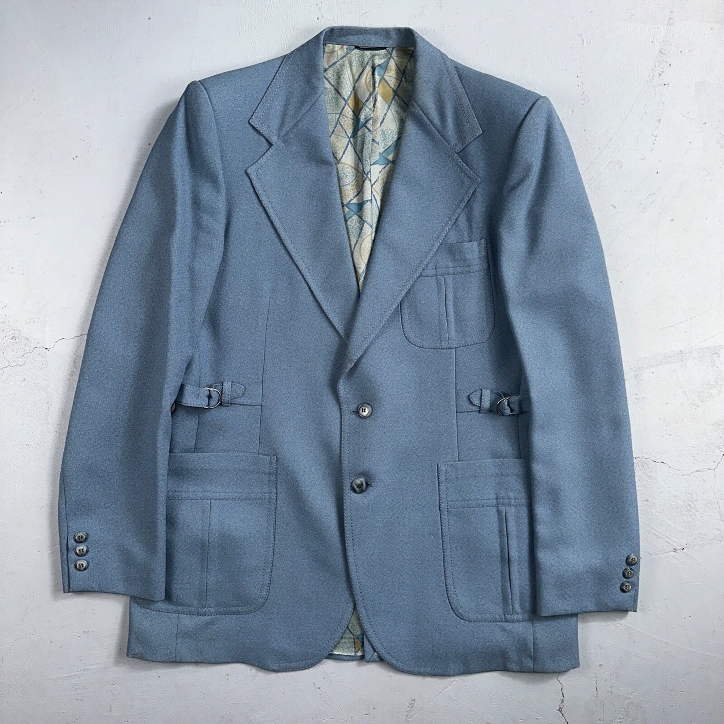 VTG 1960s Mens 2 PC Suit 42 Jacket Coat Pants 60s Lions Den Rockabilly Side Belt