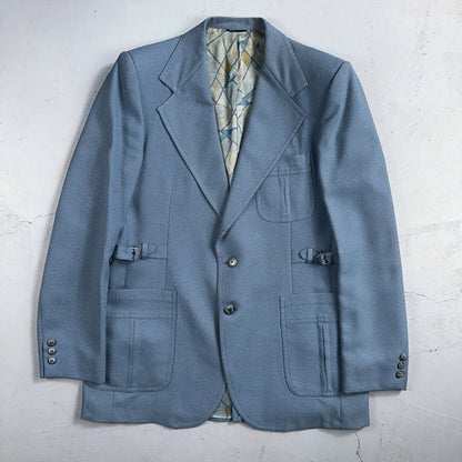 VTG 1960s Mens 2 PC Suit 42 Jacket Coat Pants 60s Lions Den Rockabilly Side Belt