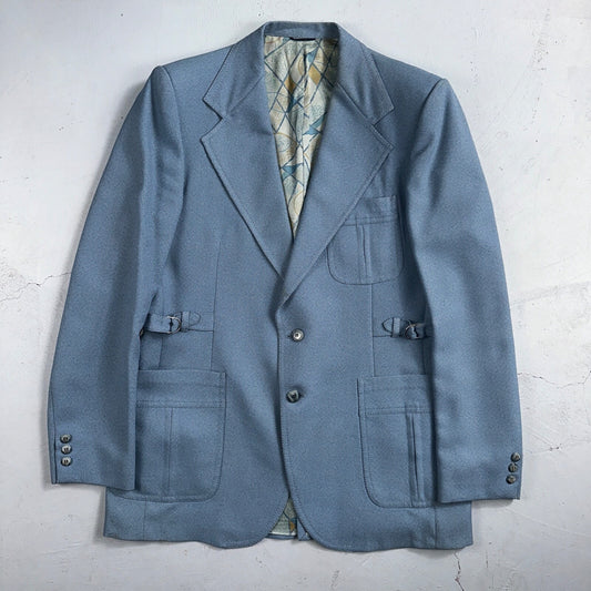 VTG 1960s Mens 2 PC Suit 42 Jacket Coat Pants 60s Lions Den Rockabilly Side Belt